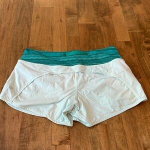 lululemon athletica Light Blue Shorts with Teal Waistband